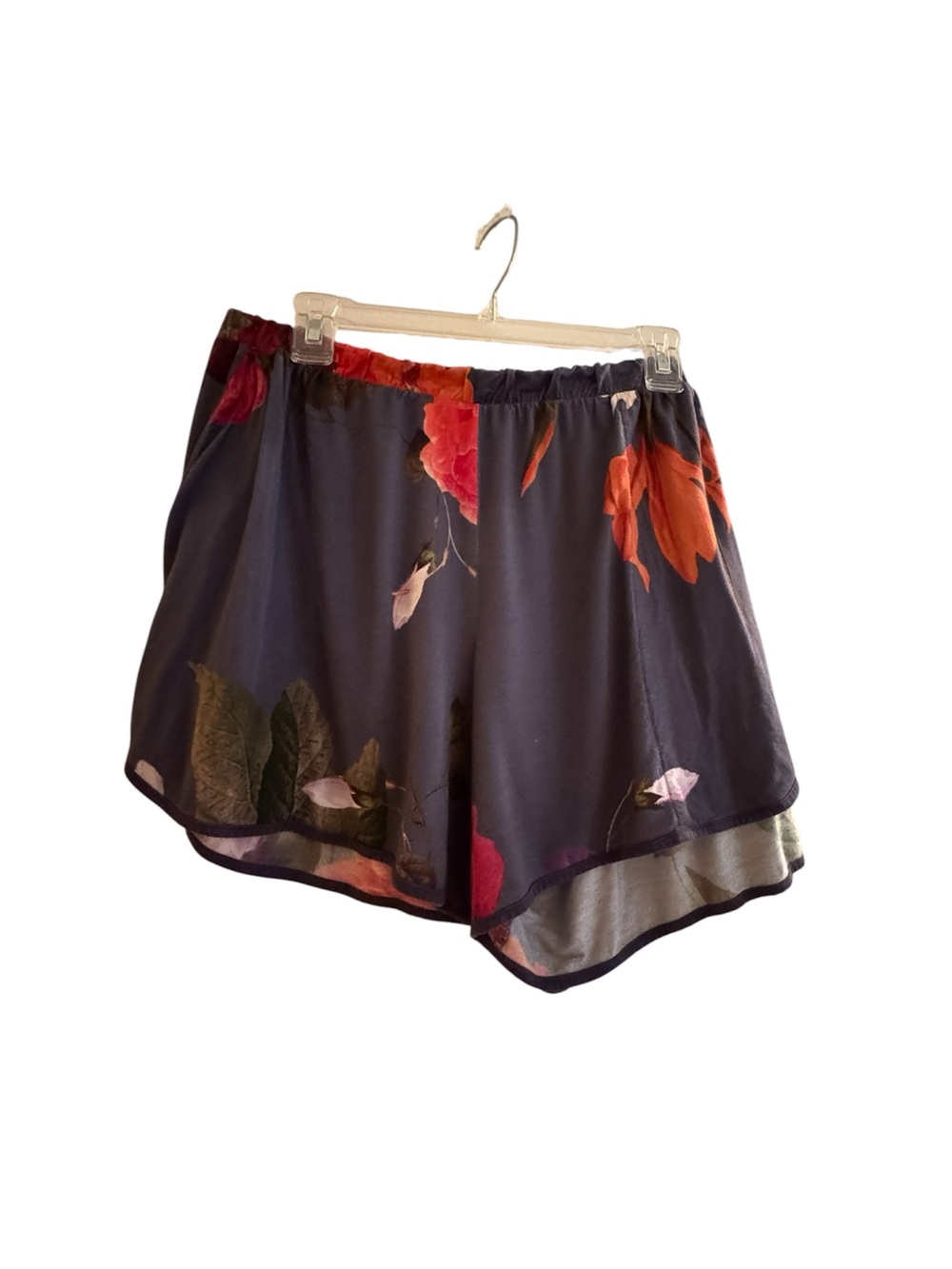 Soma Navy Floral Cool Nights PJ bottoms with Pink and Orange Blooms size XL